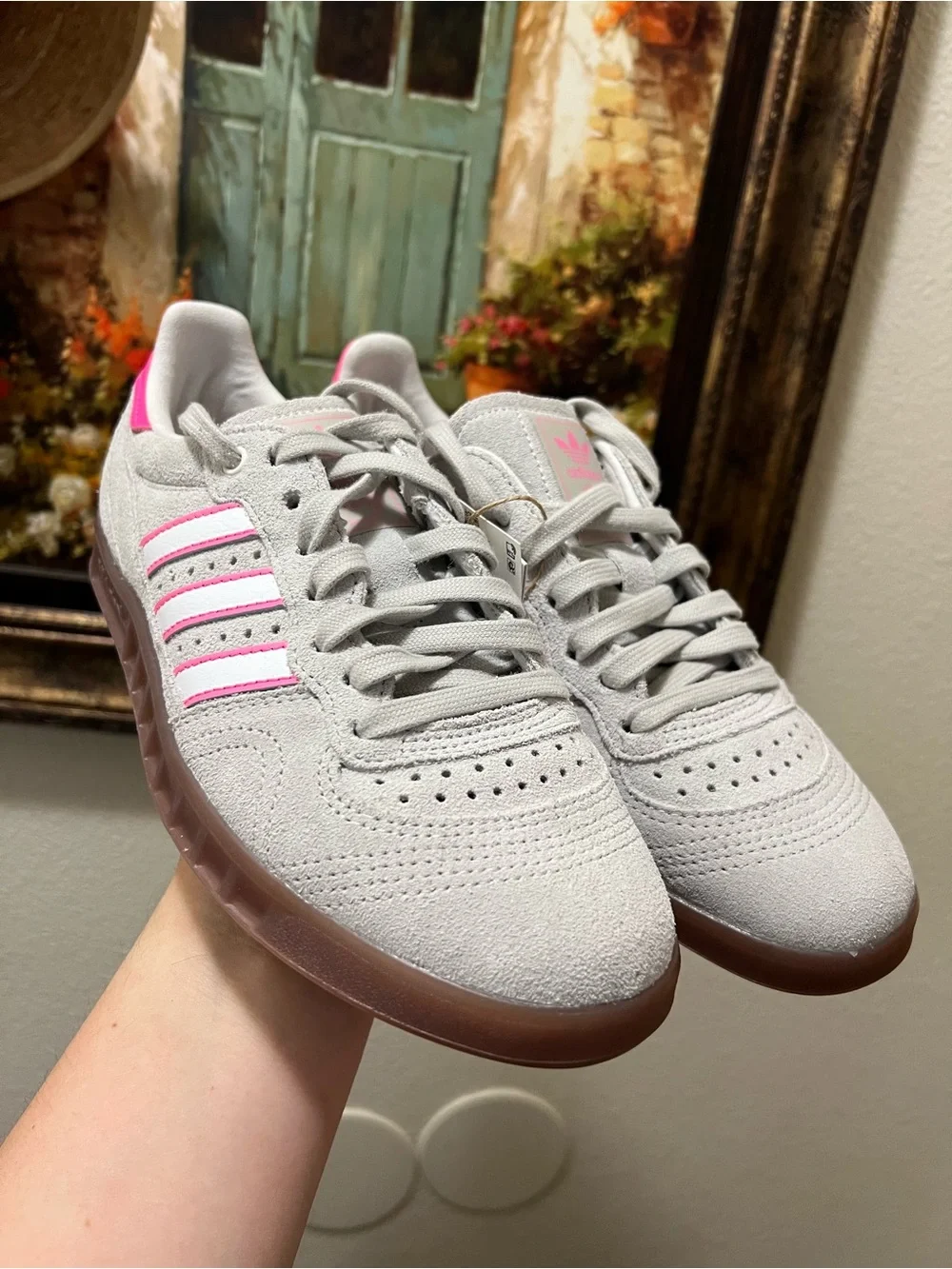 adidas Handball Top Rm Lace Up  Mens Grey Sneakers Casual Shoes.